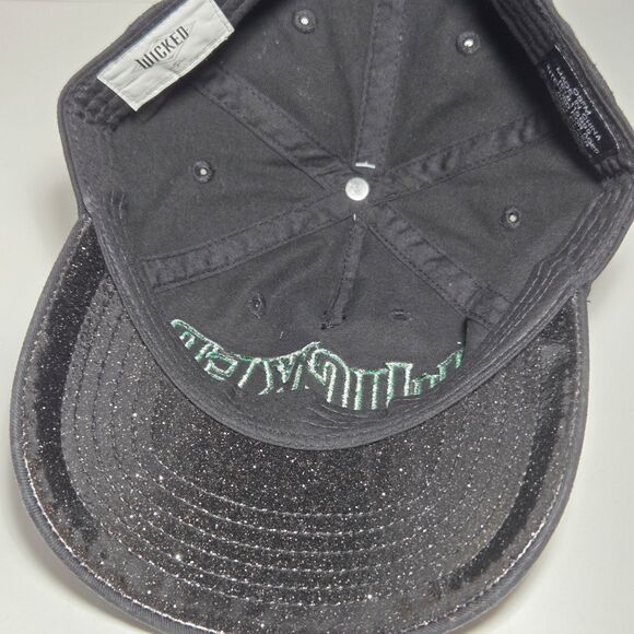 Bioworld Wicked Glitter Print Logo Womens Black Adjustable Baseball Cap Hat - Picture 6 of 8